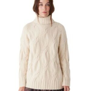 Frank & Oak Cozy Cream Cable Knit Sweater